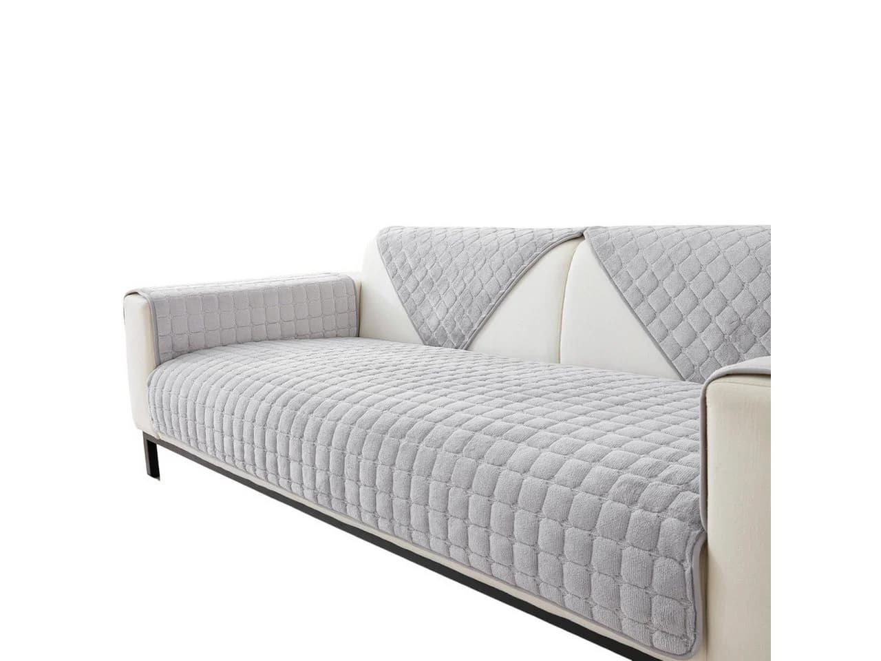 Diwzbyn Sofaschoner Grau Weiches Flanell Rutschfest - Bild 2
