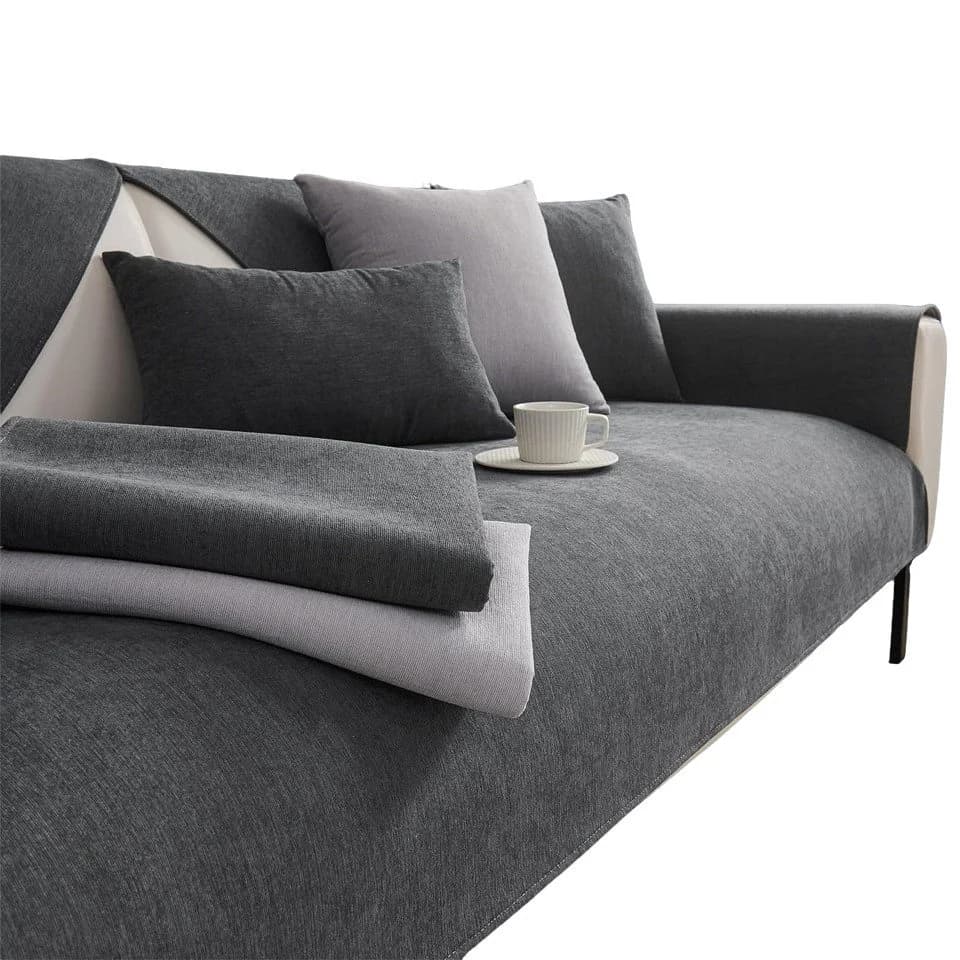 Diwzbyn Sofaschoner Grau Chenille Rutschfest - Bild 2