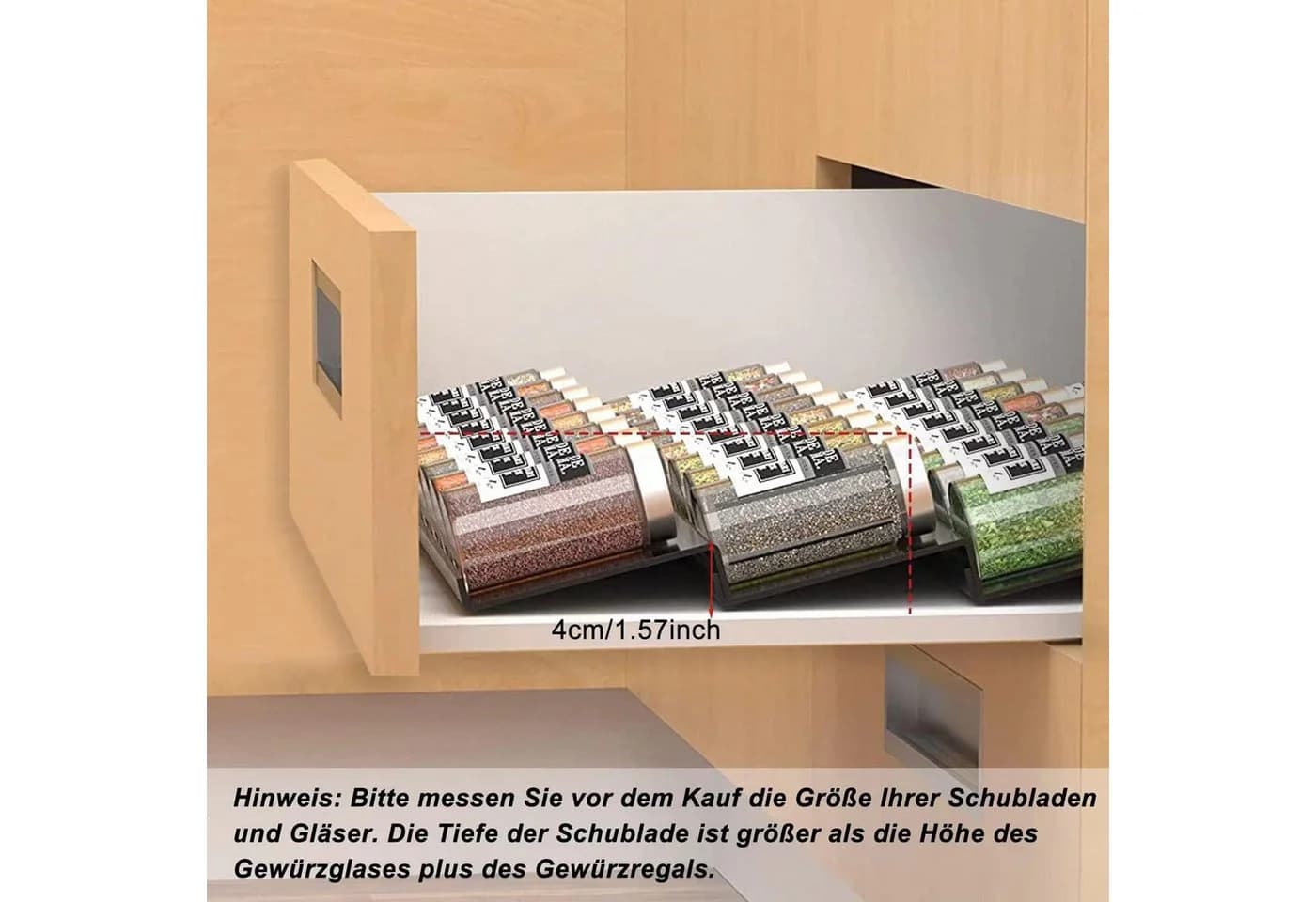 Diwzbyn Gewürzregal 6er Pack Erweiterbar Silber Metall - Bild 5