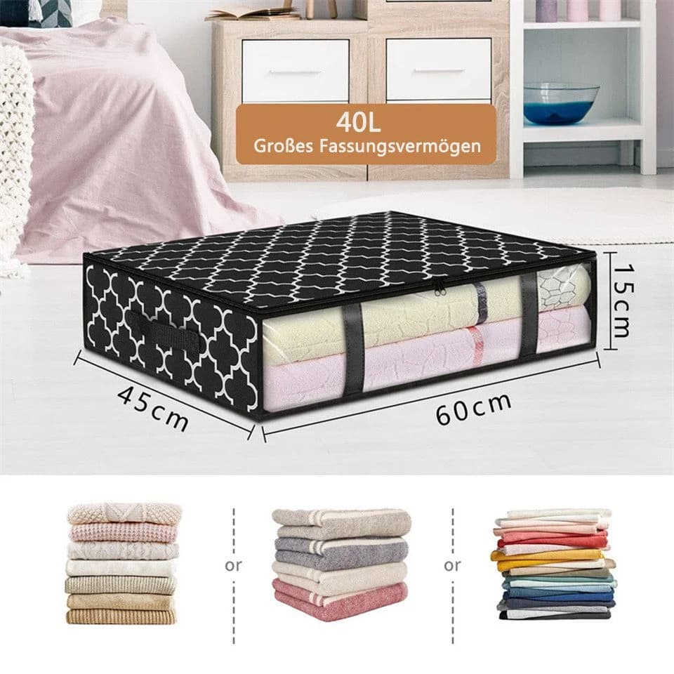 Diwzbyn Unterbettkommode 2er Set 40L Grau Faltbar