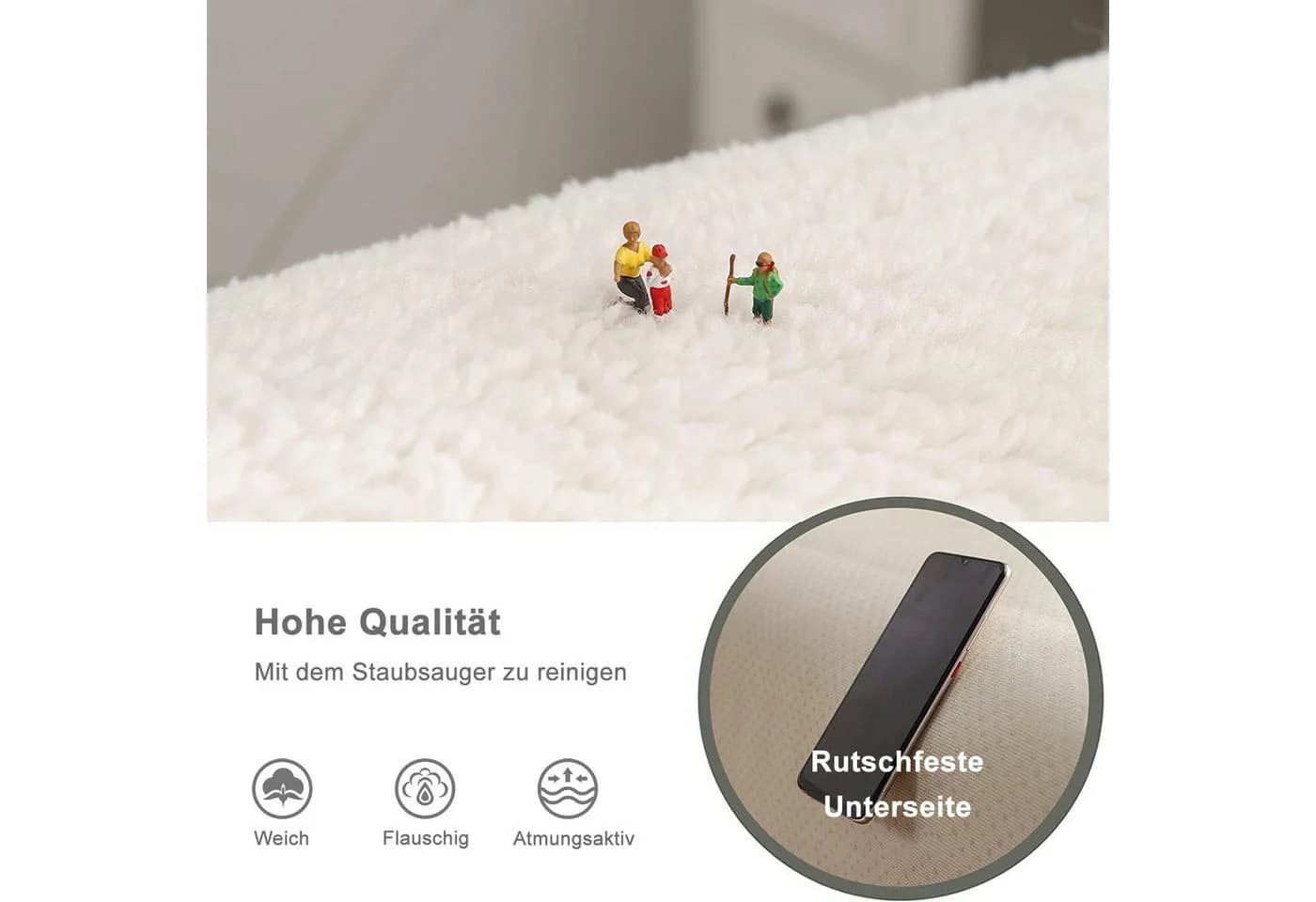 Diwzbyn Sofaschoner Beige Samt Anti-Rutsch - Bild 3