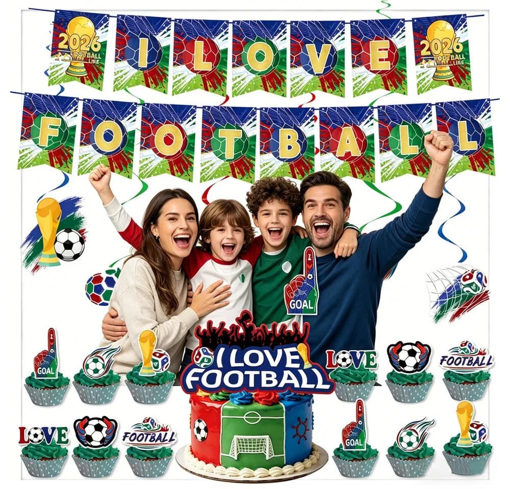 CLTYQ Dekohänger 46-teiliges Party-Set Fußball Dekoration Banner