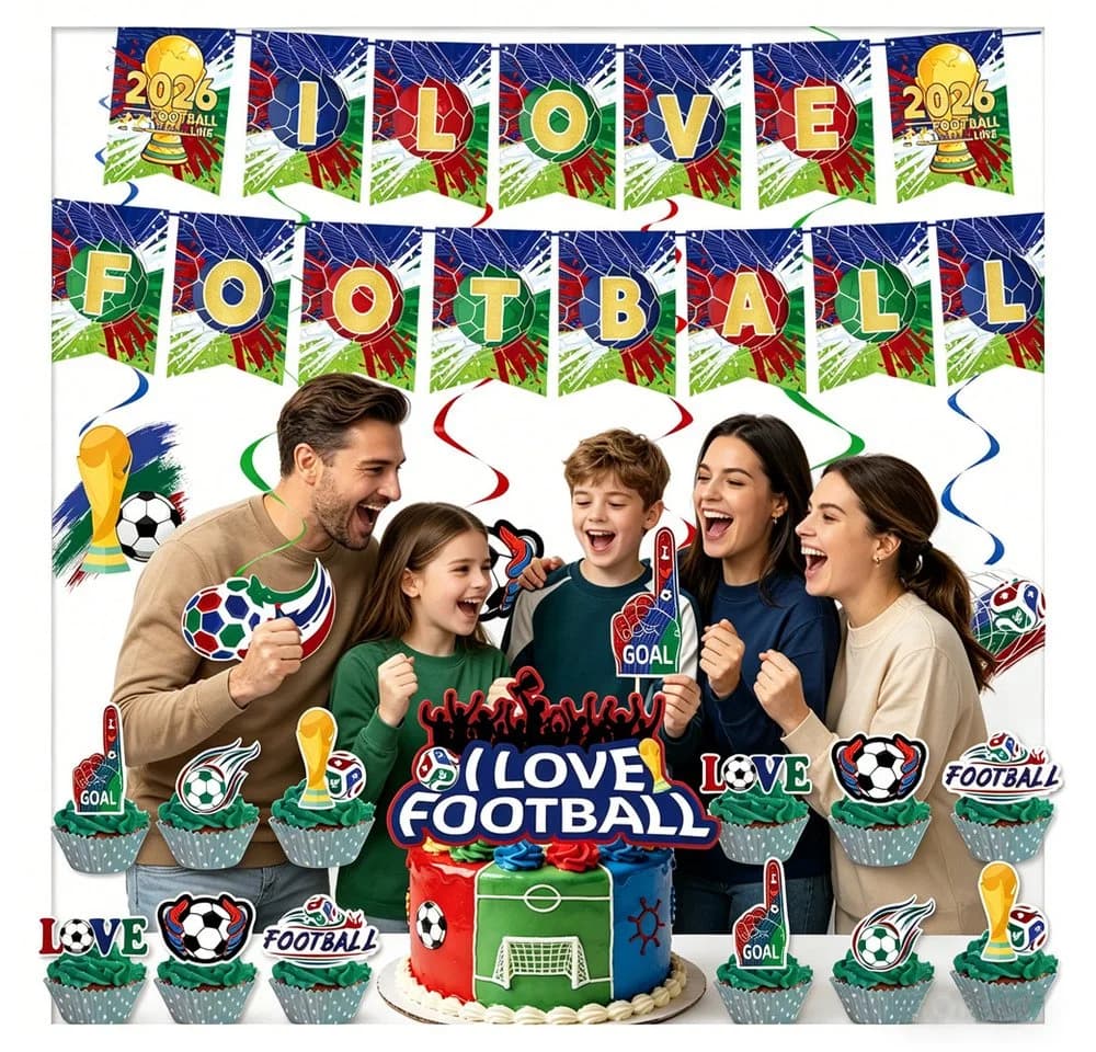 CLTYQ Dekohänger 46-teiliges Party-Set Fußball Dekoration Banner - Bild 3