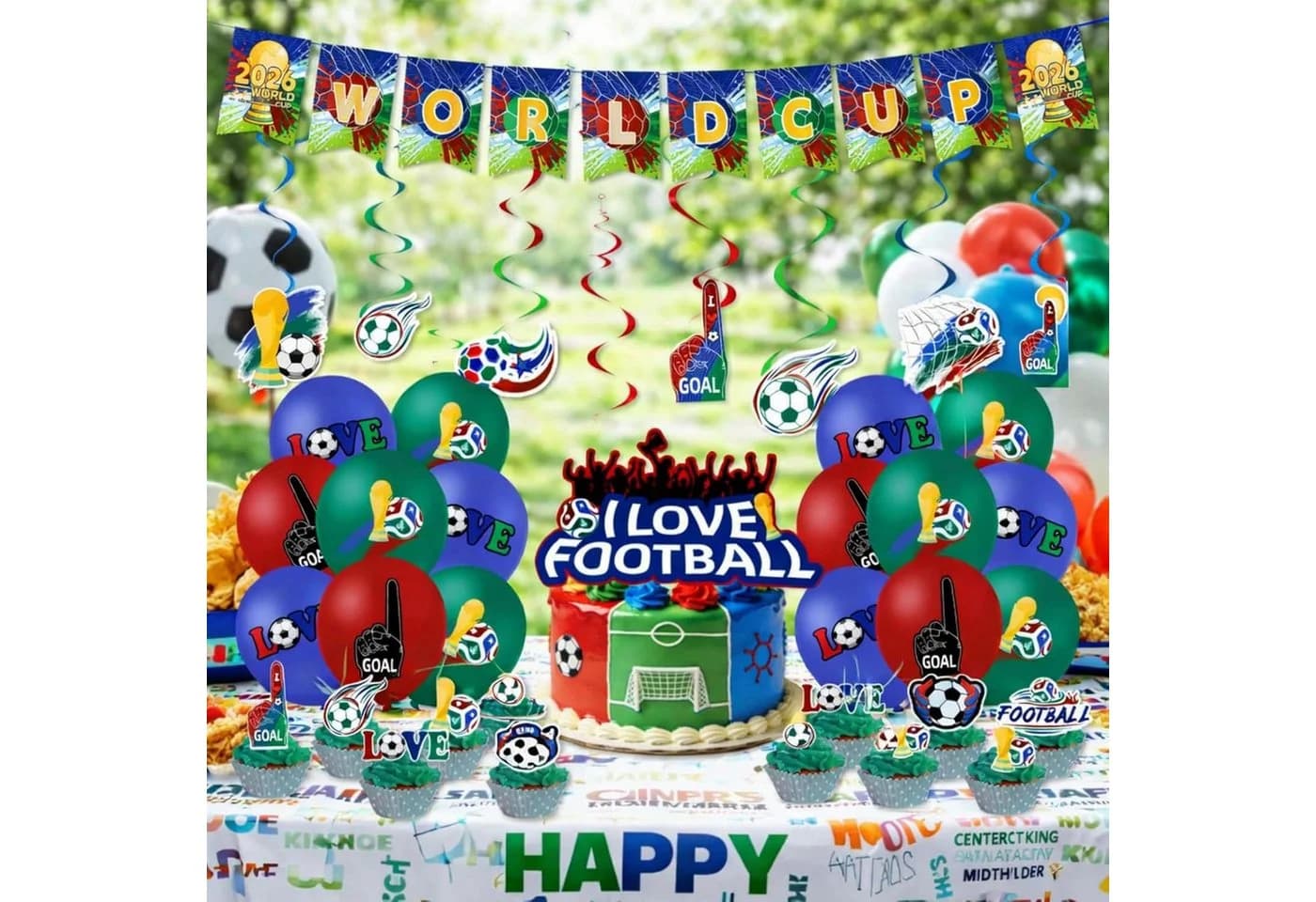 CLTYQ Dekohänger 46-teiliges Party-Set Fußball Dekoration Banner - Bild 4