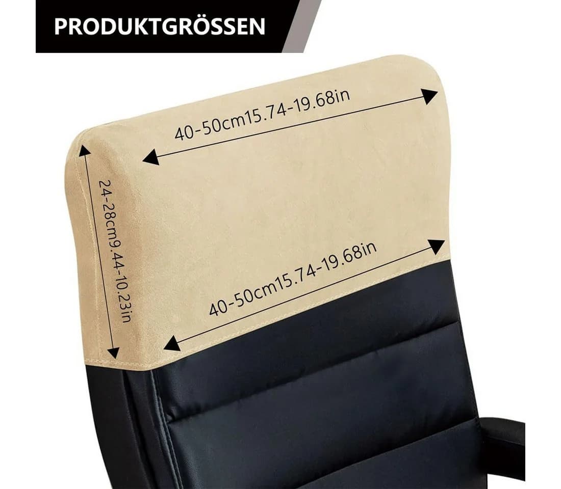Agger Samt Kopfstützenbezug Stretch Bürostuhl Braun - Bild 3