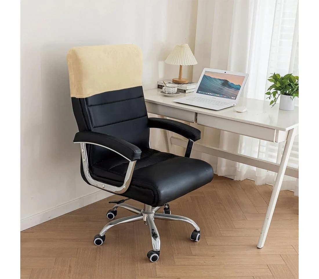 Agger Stuhlhusse Stretch-Kopfstützenbezug Samt Beige