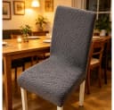 Zyronn Stuhlhusse Stretch Grau Abnehmbar & Waschbar Bild 3