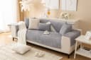 Diwzbyn Sofaschoner Chenille Grau Rutschfest Bild 3