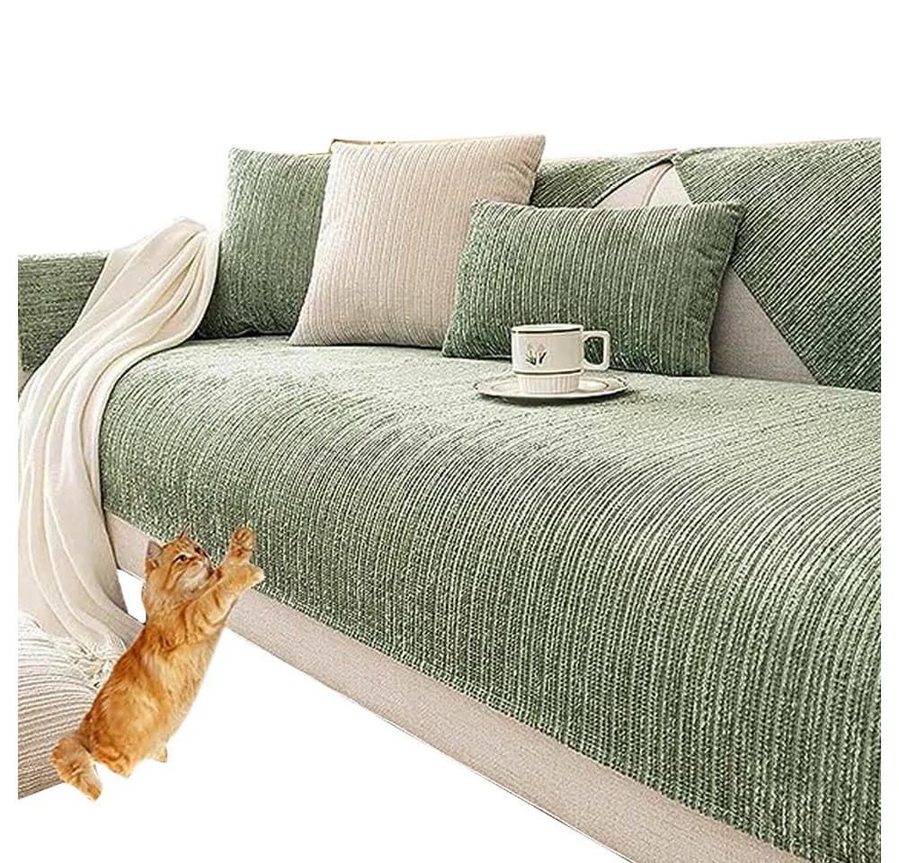 Diwzbyn Sofaschoner Chenille Grün Rutschfest - Bild 2