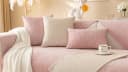 Diwzbyn Sofaschoner Rosa Chenille Rutschfest Bild 3