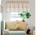 Agger Scheibengardine Modern Leinen Look Beige Fransenborte Bild 3