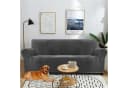 Diwzbyn Sofahusse Velvet Grau Stretch rutschfest Bild 1