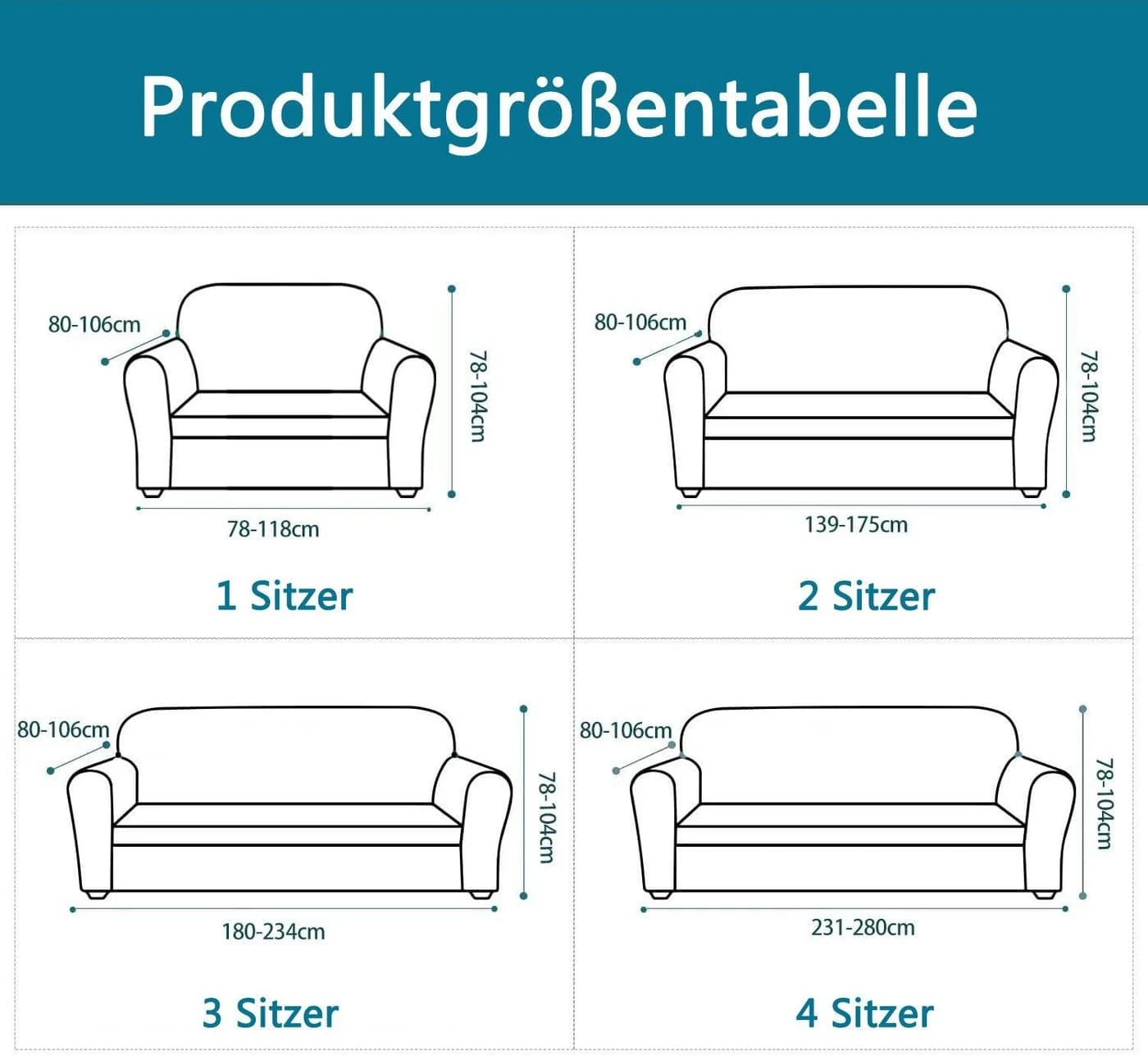 Diwzbyn Sofahusse Velvet Grau Stretch rutschfest - Bild 3