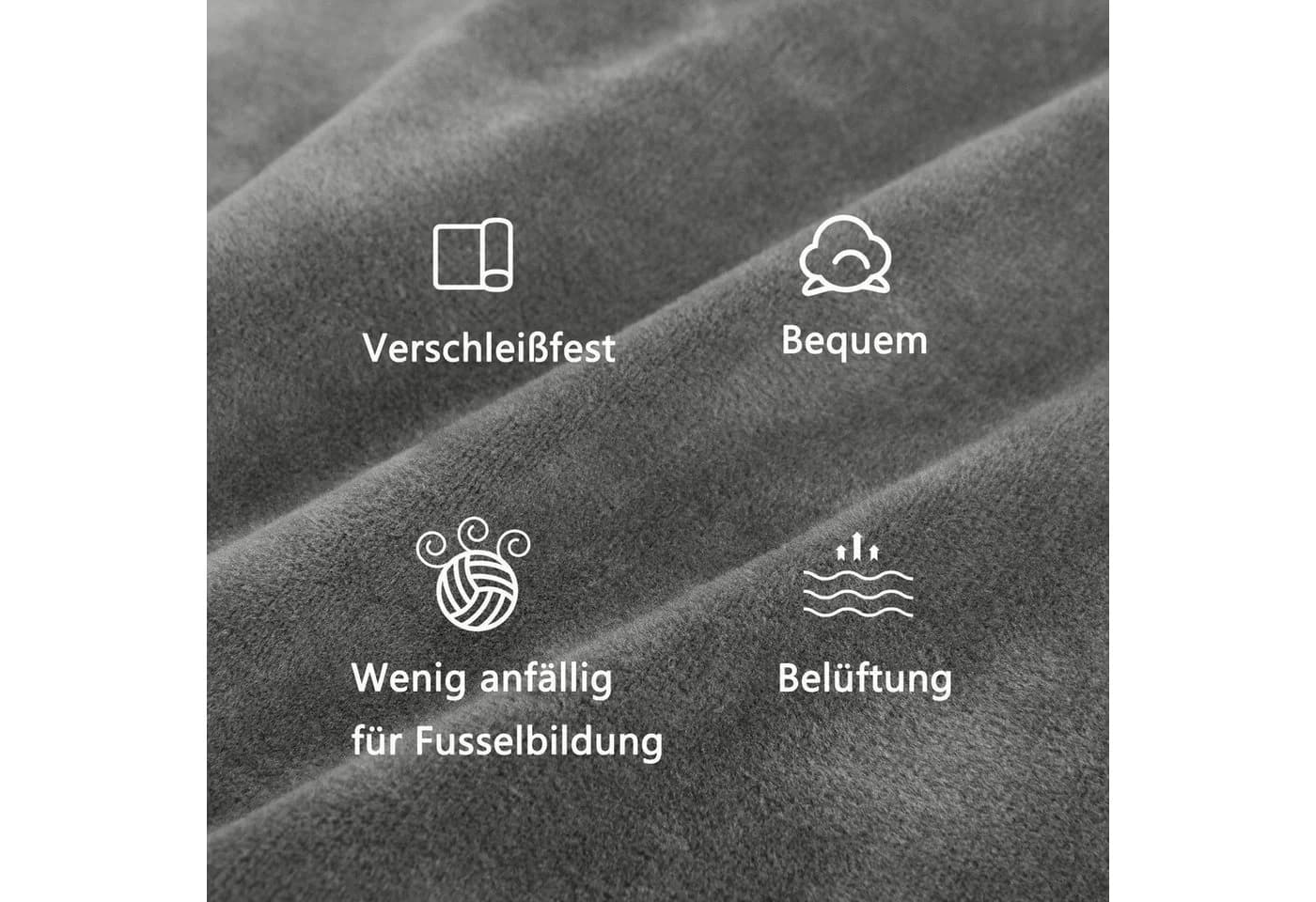 Diwzbyn Sofahusse Velvet Grau Stretch rutschfest - Bild 5