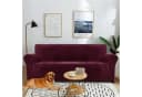 Diwzbyn Sofahusse Velvet Rot Stretch rutschfest Bild 1
