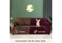 Diwzbyn Sofahusse Velvet Rot Stretch rutschfest Bild 5