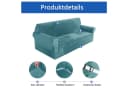Diwzbyn Sofahusse Velvet 1-4-Sitzer Stretch rutschfest grau-blau Bild 4