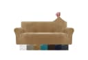 Diwzbyn Sofahusse Velvet 1/2/3/4-Sitzer Stretch rutschfest beige Bild 2