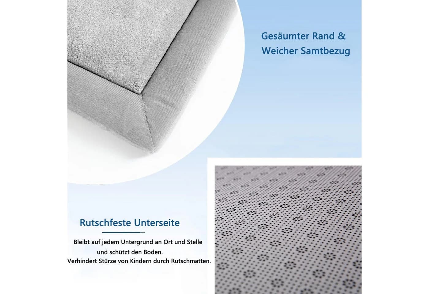 Diwzbyn Spielmatte Baby Grau 80x200cm Krabbelmatte - Bild 4