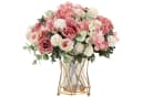 Agger Kunstblumenstrauß 2x Bündel Rosa Seidenpfingstrosen & Rosen Bild 2