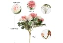 Agger Kunstblumenstrauß 2x Bündel Rosa Seidenpfingstrosen & Rosen Bild 3