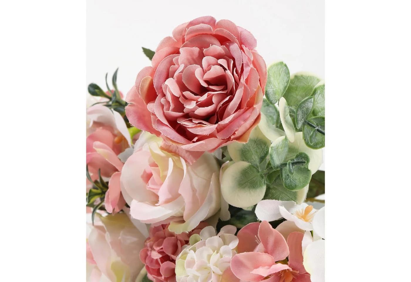 Agger Kunstblumenstrauß 2x Bündel Rosa Seidenpfingstrosen & Rosen - Bild 4
