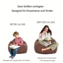 Diwzbyn Sitzsackbezug Grau für Kinder & Erwachsene Bild 1