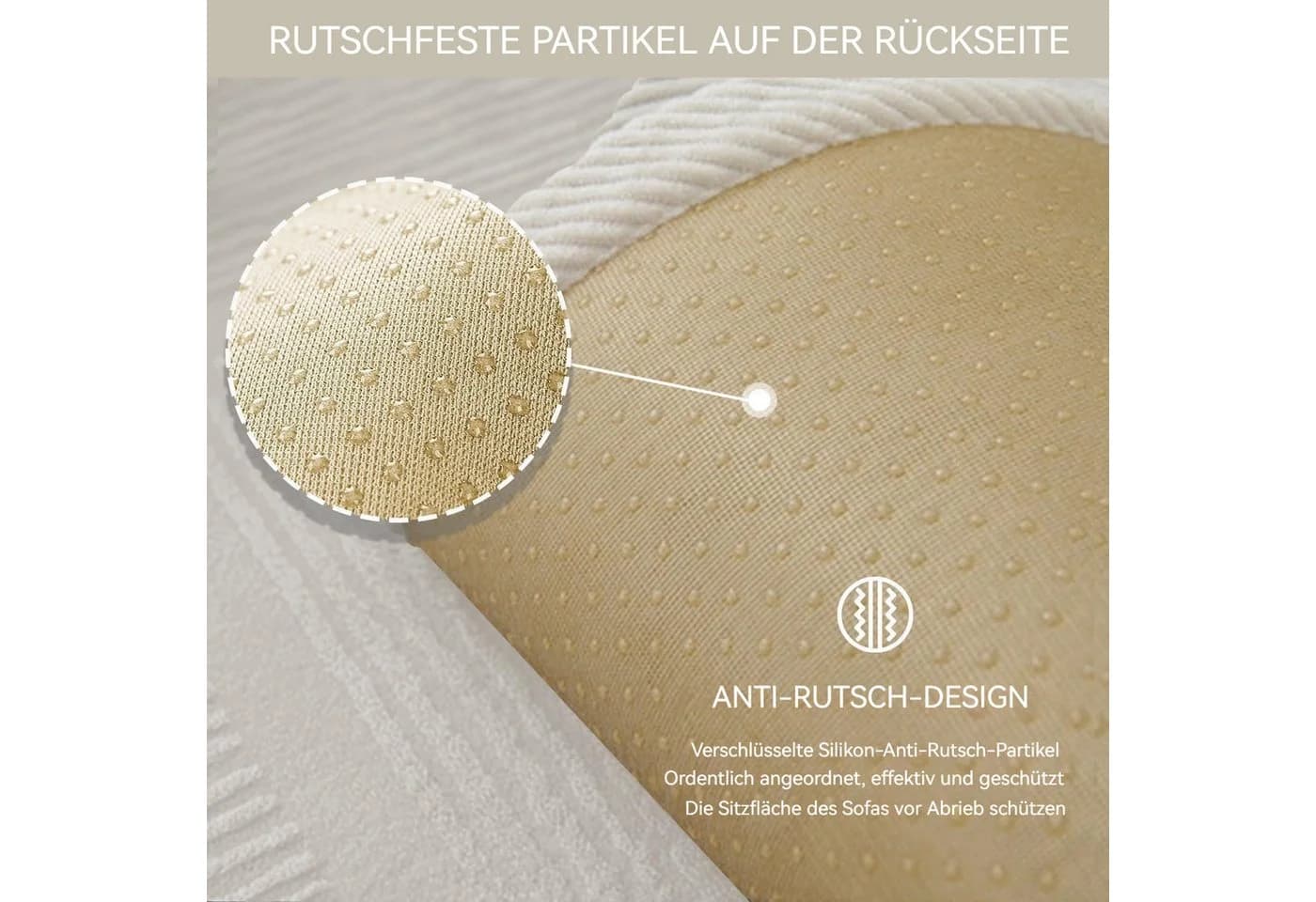 Zyronn Sofaschoner Couch Überzug Beige Kurzplüsch - Bild 5