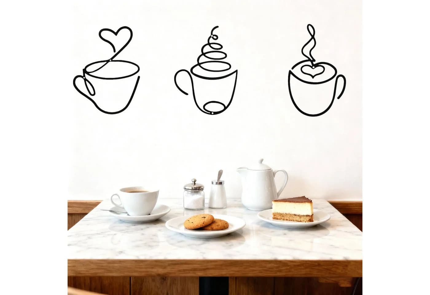 Agger 3er Set Wanddeko Metall Schwarz Kaffeetasse - Bild 4