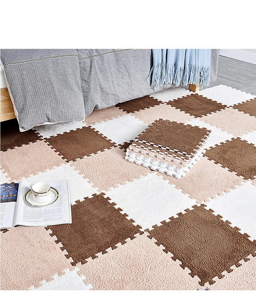 Agger Puzzlematte 12-teilig Braune Krabbeldecke EVA-Schaumstoff