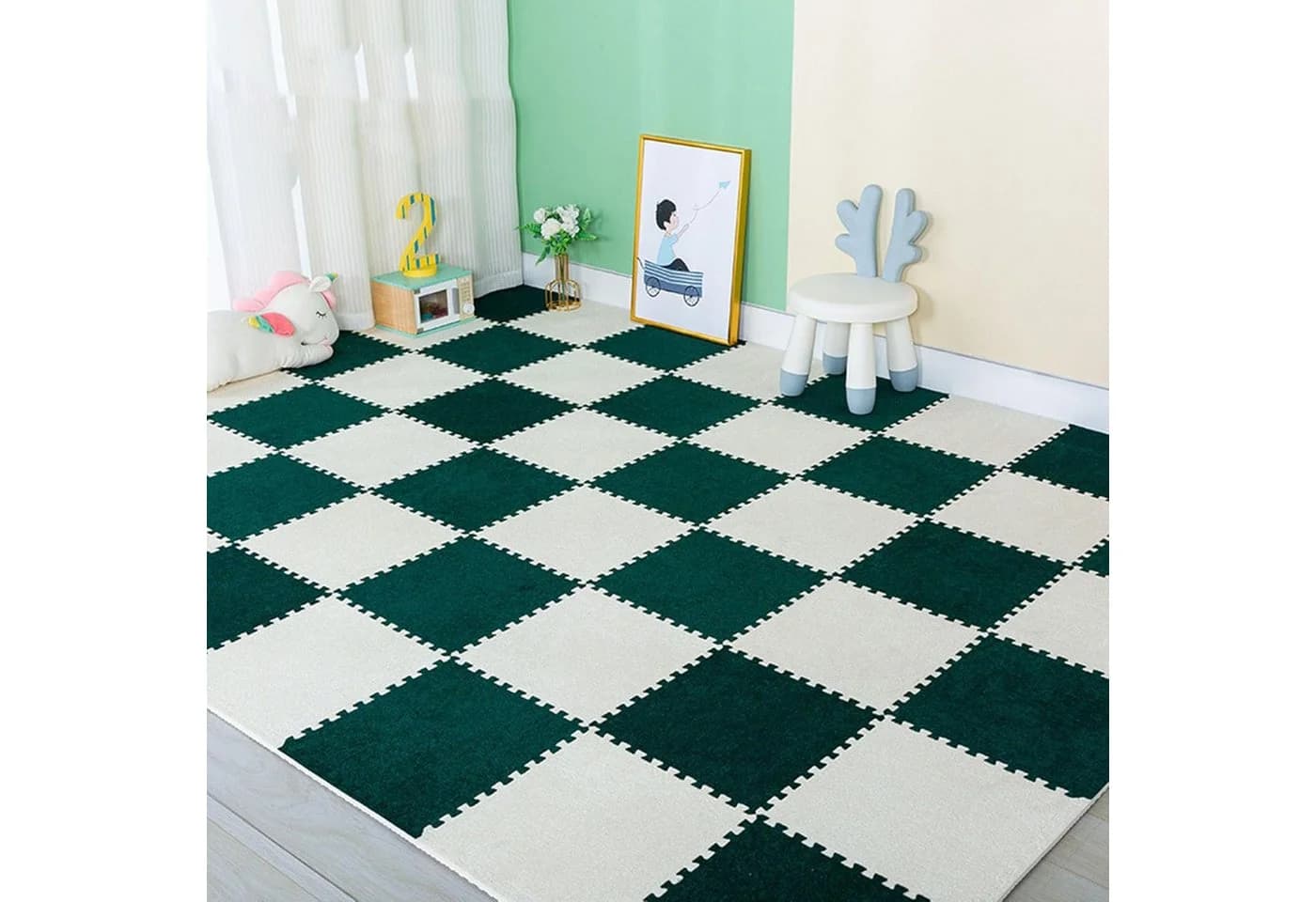 Agger Puzzlematte 12-teilig Schwarz EVA-Schaum 30x30cm - Bild 5