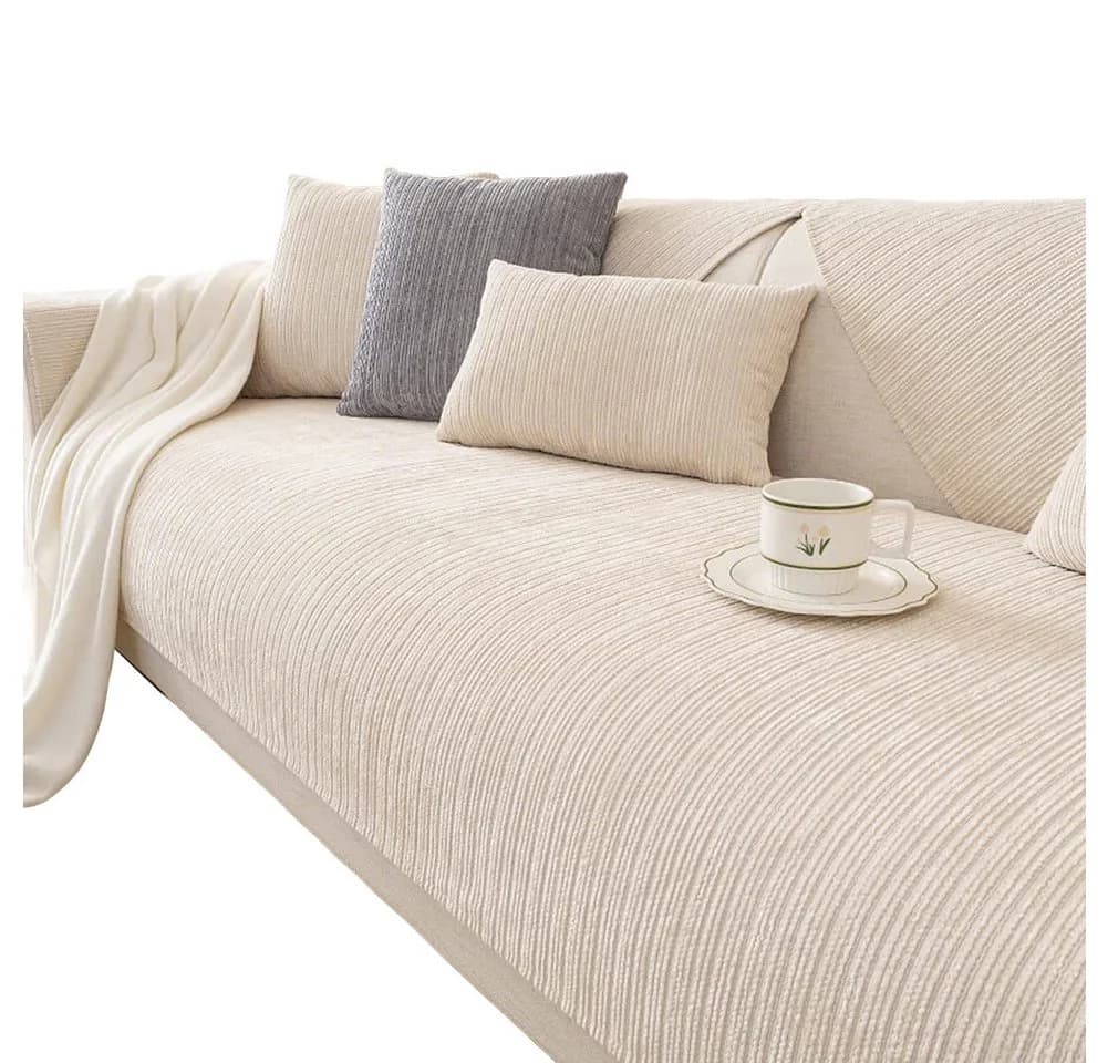 Zyronn Sofaschoner L-Form Chenille rutschfest Beige - Bild 2
