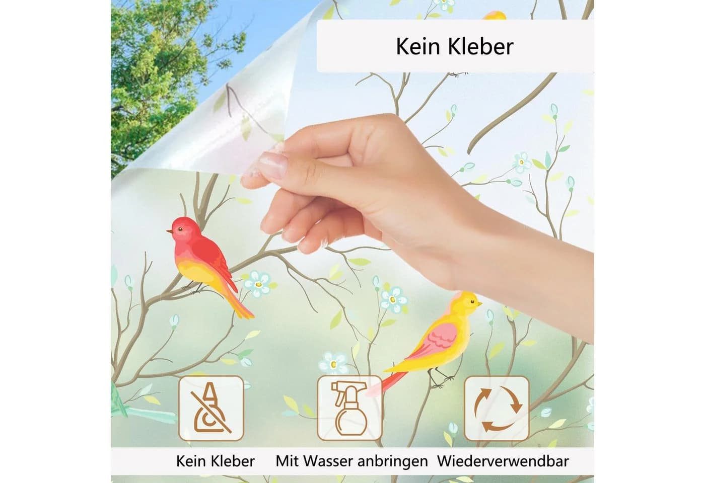 Diwzbyn Milchglasfolie Selbsthaftend Sichtschutz - Bild 4