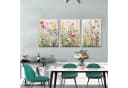 Zyronn Leinwandbild 3er-Set Bunte Wildblumen Aquarell Bild 1