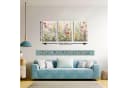 Zyronn Leinwandbild 3er-Set Bunte Wildblumen Aquarell Bild 5