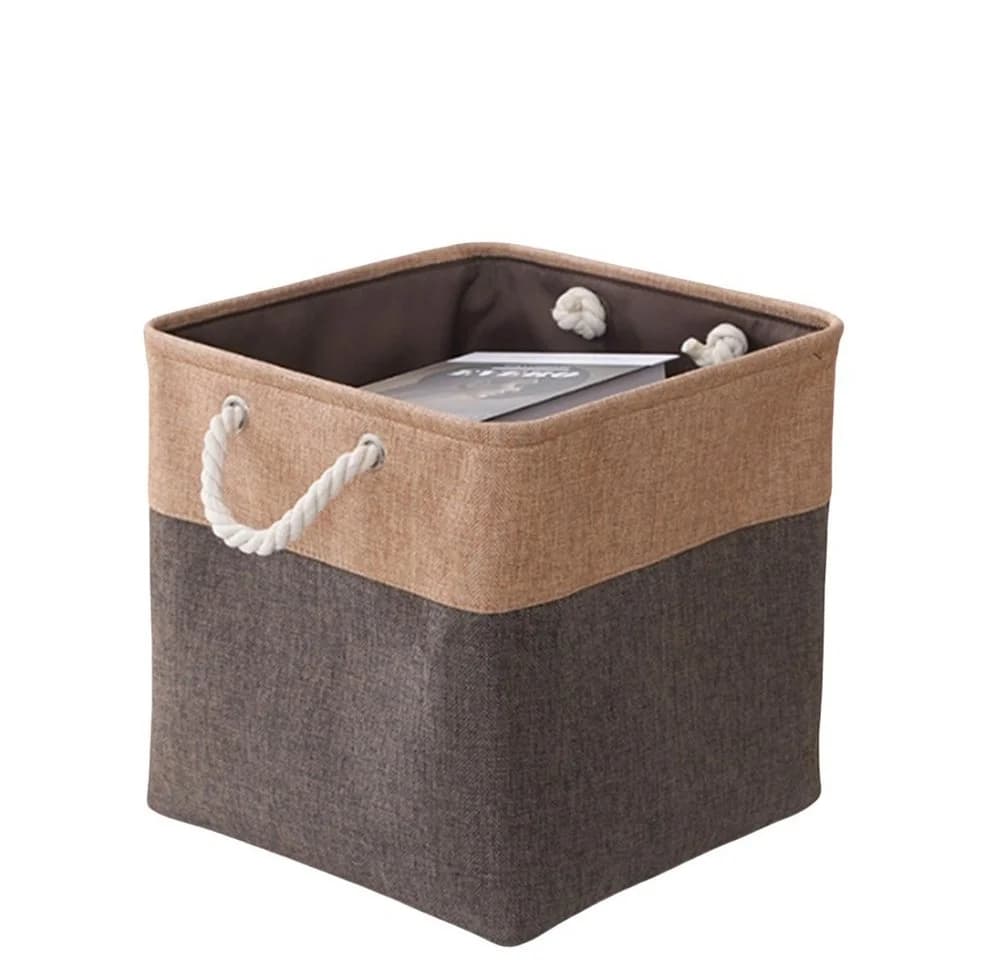 Zaewry Aufbewahrungsbox 33x33x33 cm Dunkelbraun Stoff - Bild 2