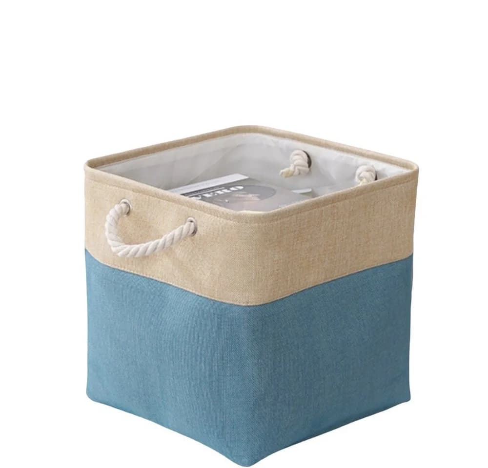 Zaewry Aufbewahrungsbox Beige-Blau 33x33x33 cm Korb - Bild 2