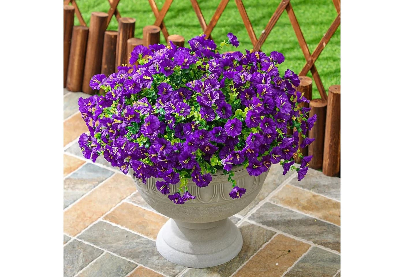 Zaewry Kunstblumenstrauß 4-teilig Lila Seidenblumen für Balkon - Bild 5