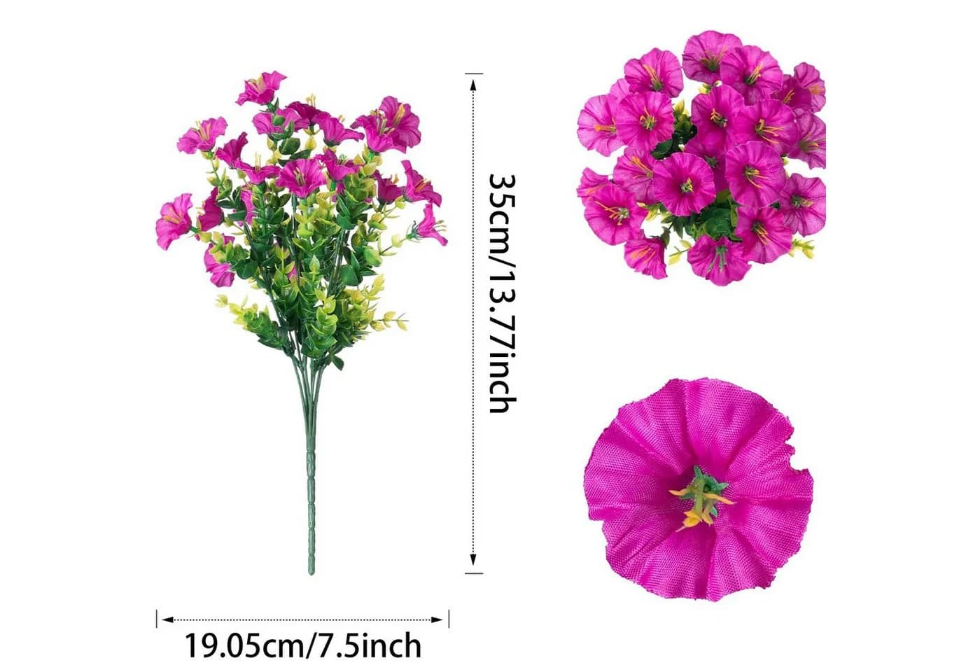 Zaewry Kunstblumenstrauß Rote Lotusblume 2er Set Seidenblumen