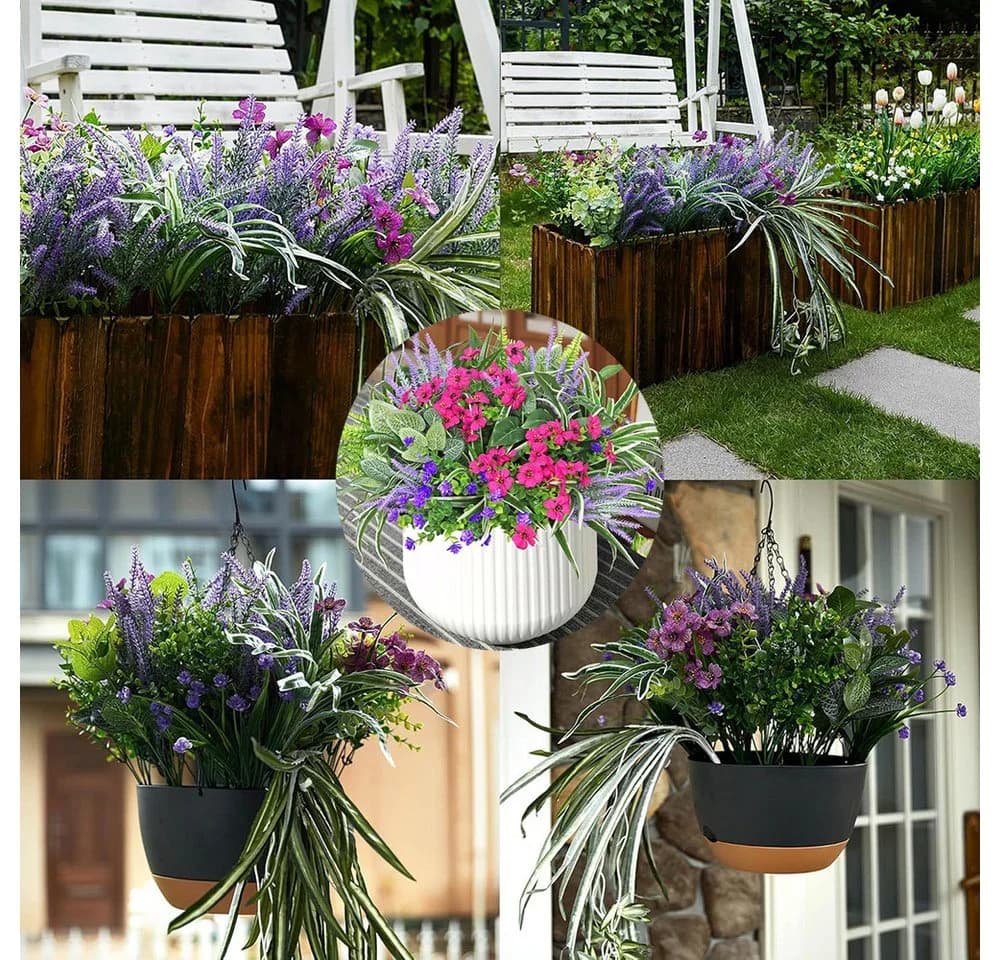 Zaewry Kunstblumenstrauß 19er Set Wetterfest für Balkon & Garten - Bild 4