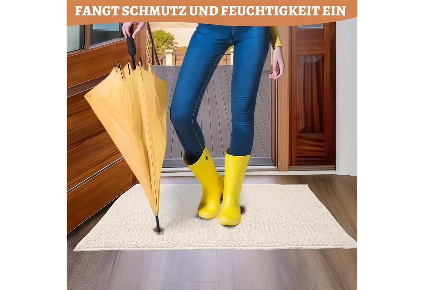 Agger Fußmatte Beige Rutschfest Wasserdicht - Bild 5