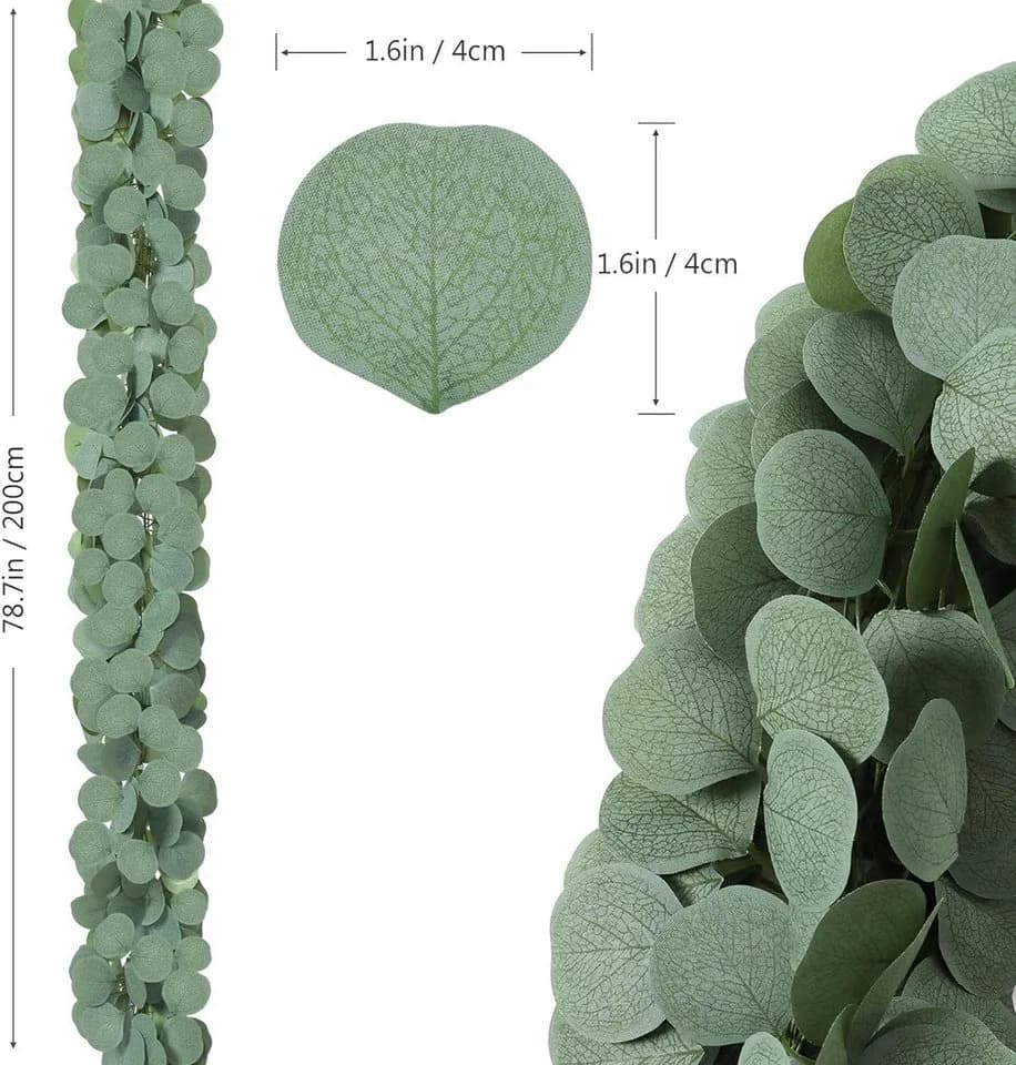 Diwzbyn Eukalyptus Girlande 2,1m Grün 12 Stück