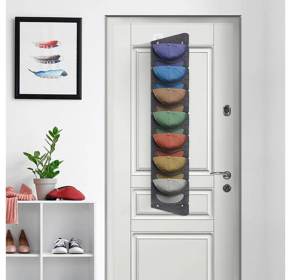 Zaewry Faltbare Kappenhalterung Wand mit 7/14 Taschen