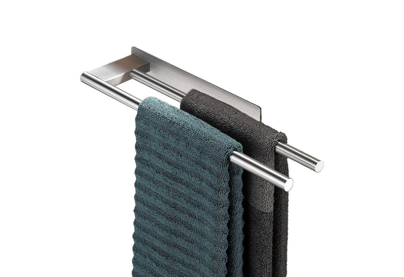 Diwzbyn Handtuchhalter Edelstahl Selbstklebend Doppelstange Silber - Bild 2