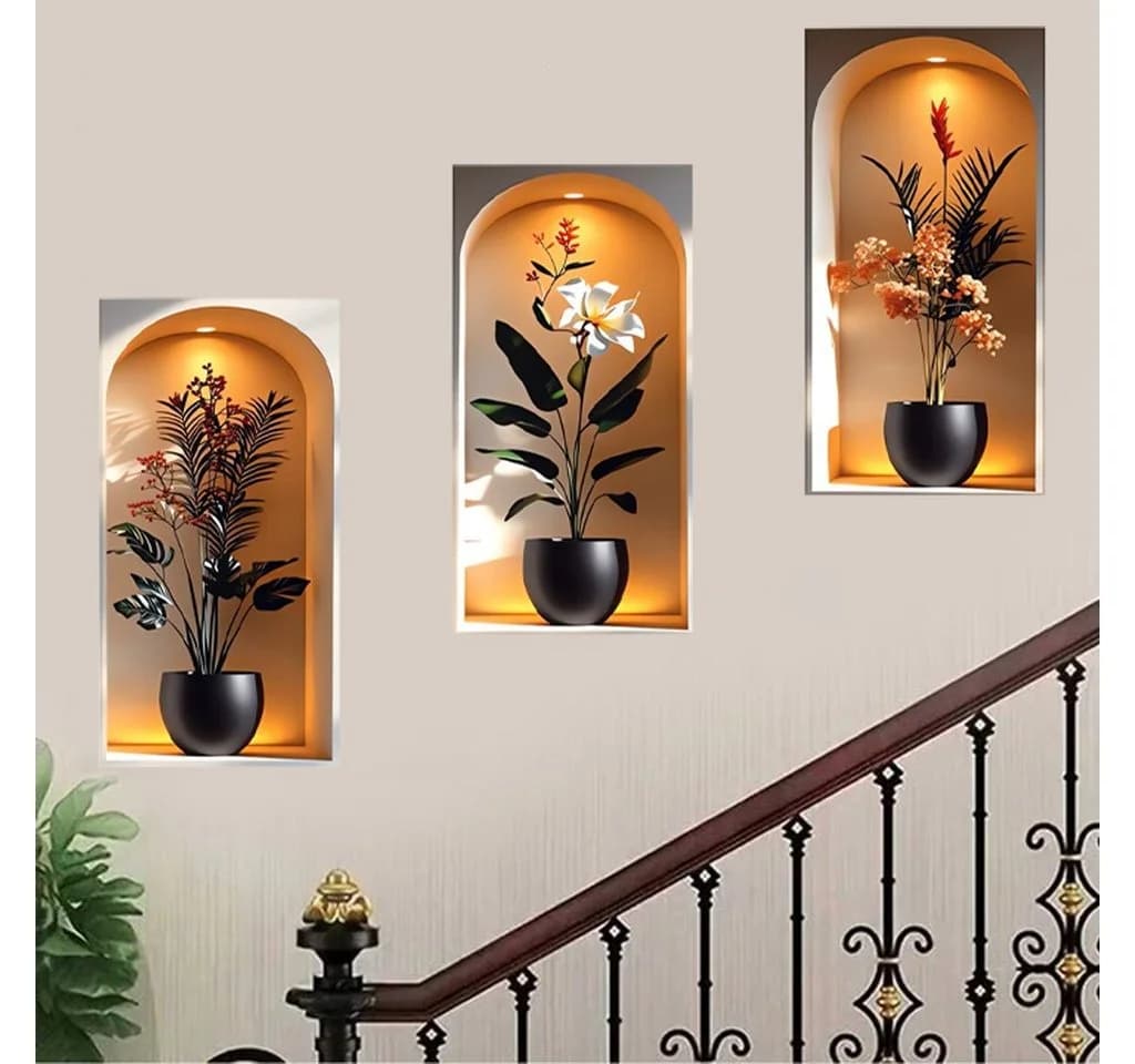 Agger Wandsticker 3-teilig Tropische Blätter PVC Wandaufkleber - Bild 5