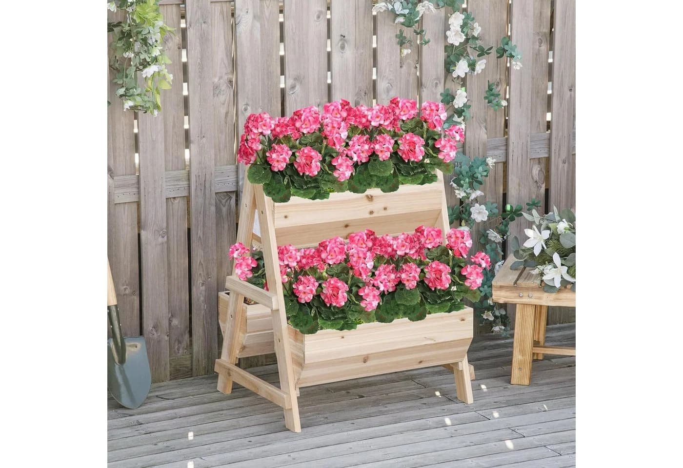 Diwzbyn Kunstblumenstrauß Geranien Rot UV-beständig