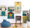 Lzbargon Webrahmen Kinder Set Holz mit bunten Wollknäuel Bild 1