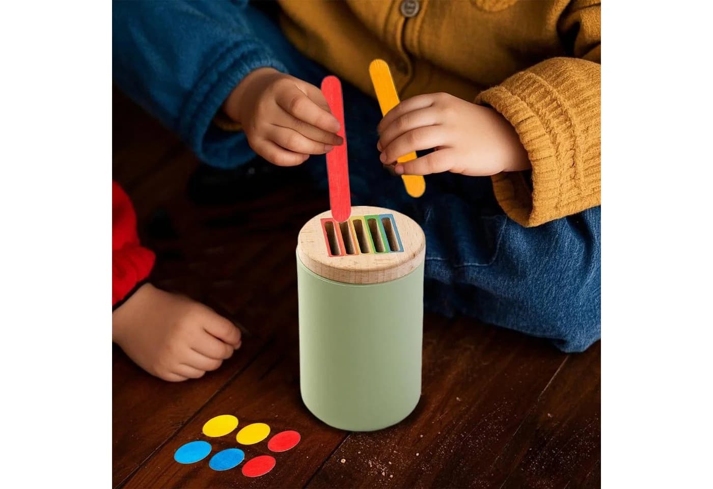 Lzbargon 3-in-1 Montessori Lernspielzeug Holz Sortier & Stapelspielzeug Bunt - Bild 4