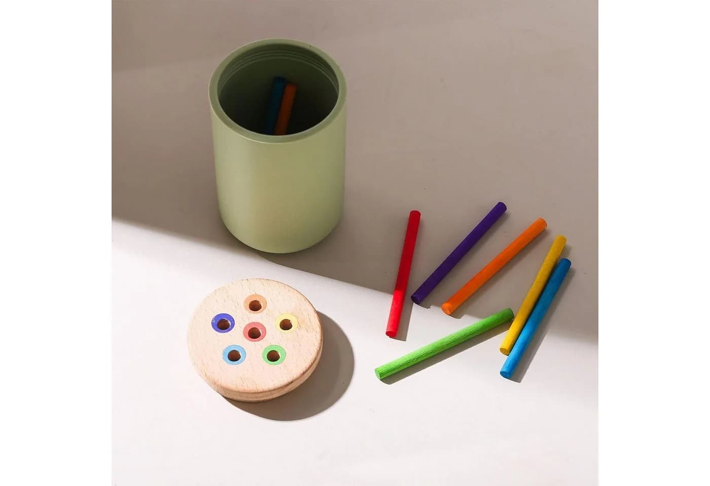 Lzbargon 3-in-1 Montessori Lernspielzeug Holz Sortier & Stapelspielzeug Bunt - Bild 5
