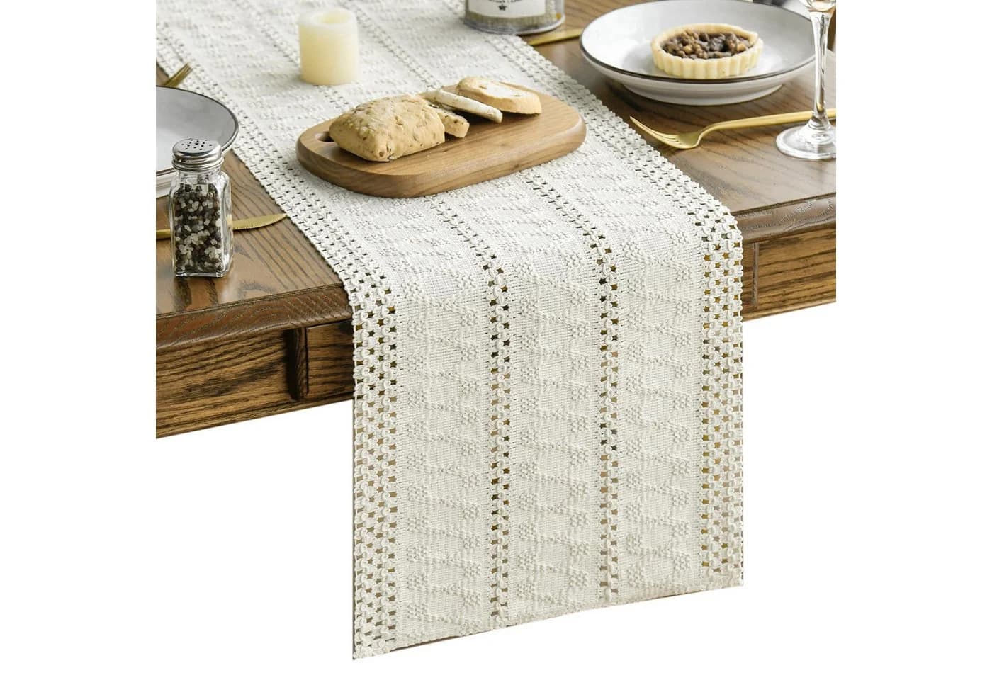 Agger Tischläufer Landhausstil Beige 30x140 cm - Bild 2